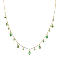 2.60 Ct. Emerald Emerald Bezel Necklace, 18K Yellow Gold Video