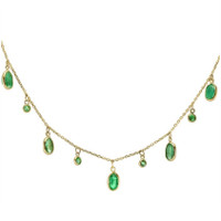 2.60 Ct. Emerald Emerald Bezel Necklace, 18K Yellow Gold Image