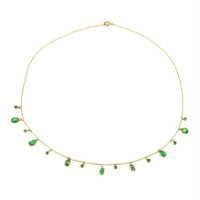 2.60 Ct. Emerald Emerald Bezel Necklace, 18K Yellow Gold Image