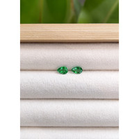 0.80 Ct.Tw. Emerald Natural Diamond Pave Earrings, 14K Yellow Gold Life Style