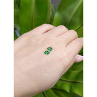 0.80 Ct.Tw. Emerald Natural Diamond Pave Earrings, 14K Yellow Gold Life Style