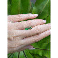 0.80 Ct.Tw. Emerald Natural Diamond Pave Earrings, 14K Yellow Gold Life Style