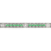 4.03 Ct.Tw.Total Carat Weight Emerald and Diamond Tennis/Line Bracelet, Platinum 950 Image