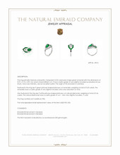 1.80 Ct.Tw.Total Carat Weight Emerald and Natural Diamond Antique Style Ring, Platinum 950 Appraisal
