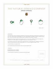 1.80 Ct. Emerald Natural Diamond Antique Style Ring, Platinum 950 Appraisal