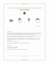 1.80 Ct.Tw.Total Carat Weight Emerald and Natural Diamond Antique Style Ring, Platinum 950 Appraisal