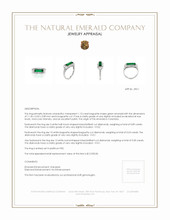 1.10 Ct. Emerald Natural Diamond Antique Style Ring, Platinum 950 Appraisal