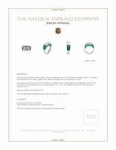 1.50 Ct. Emerald Natural Diamond Antique Style Ring, Platinum 950 Appraisal