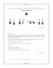 18.98 Ct.Tw. Emerald Natural Diamond Earrings, Platinum 950 Appraisal