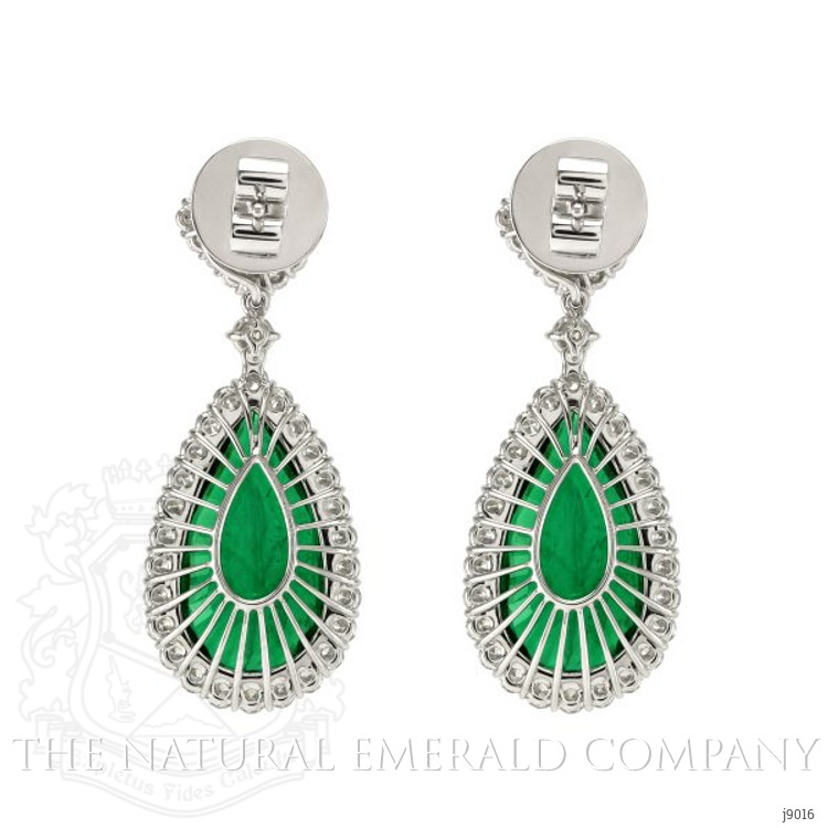 18.98 Ct.Tw. Emerald Natural Diamond Earrings, Platinum 950