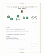 1.73 Ct.Tw. Emerald Natural Diamond Halo Earrings, 18K White Gold Appraisal