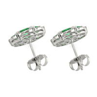 1.73 Ct.Tw.Total Carat Weight Emerald and Diamond Earrings, 18K White Gold Image
