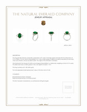 4.07 Ct. Emerald Natural Diamond Ring, 18K White Gold Appraisal