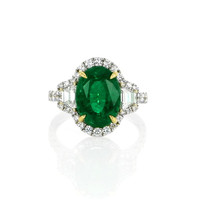 4.07 Ct. Emerald Natural Diamond Ring, 18K White Gold Video