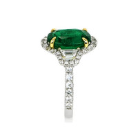 4.07 Ct. Emerald Natural Diamond Ring, 18K White Gold Image