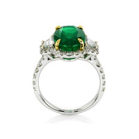 4.07 Ct. Emerald Natural Diamond Ring, 18K White Gold Image