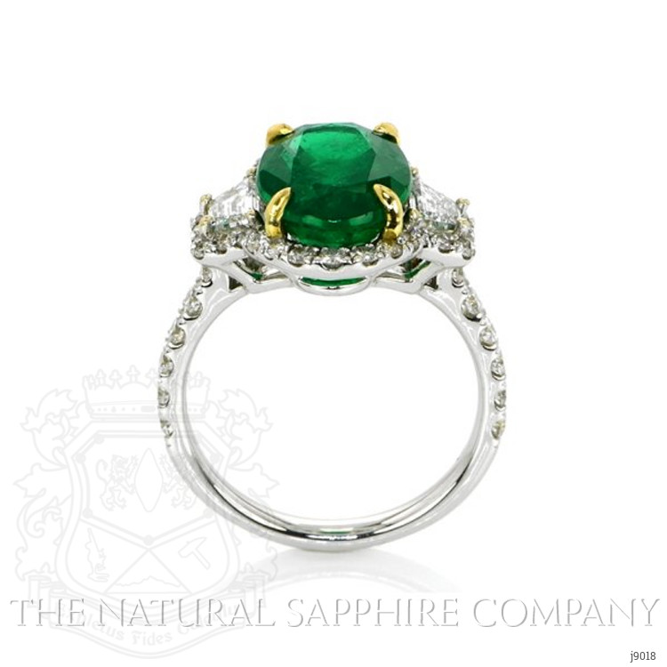 4.07 Ct. Emerald Natural Diamond Ring, 18K White Gold