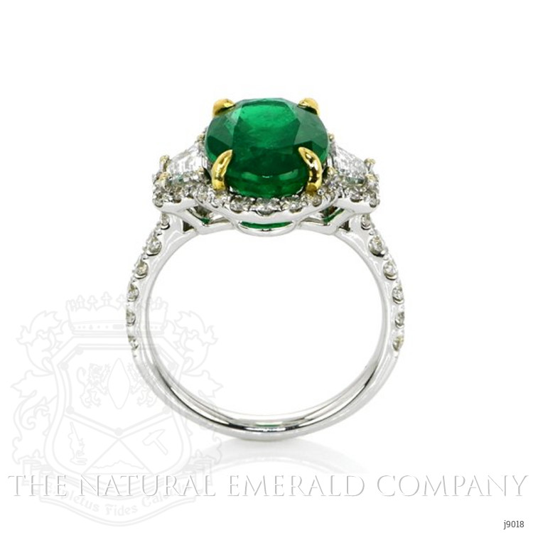 4.07 Ct. Emerald Natural Diamond Ring, 18K White Gold