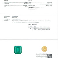 10.02 Ct. Emerald Natural Diamond Ring, 18K White Gold Scan Report