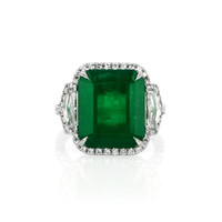 10.02 Ct. Emerald Natural Diamond Ring, 18K White Gold Video