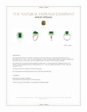 2.26 Ct. Emerald and Natural Diamond Halo Ring, Platinum & 18K Yellow Appraisal