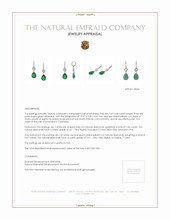 7.65 Ct.Tw. Emerald Natural Diamond Antique Style Earrings, Platinum 950 Appraisal