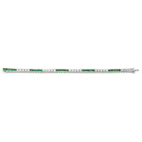 4.54 Ct.Tw. Emerald Natural Diamond Accent Stones Bracelet, Platinum 950 Image