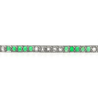 4.54 Ct.Tw. Emerald Natural Diamond Accent Stones Bracelet, Platinum 950 Image
