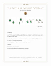 0.87 Ct.Tw.Total Carat Weight Emerald and Natural Diamond Studs Earrings, 14K White Gold Appraisal