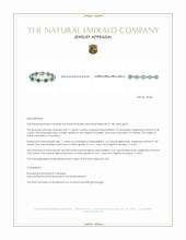 9.38 Ct.Tw.Total Carat Weight Emerald and Natural Diamond Accent Stones Bracelet, 18K White Gold Appraisal