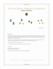0.50 Ct.Tw.Total Carat Weight Emerald and Natural Diamond Studs Earrings, 18K Yellow Gold Appraisal