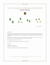 0.50 Ct.Tw.Total Carat Weight Emerald and Natural Diamond Studs Earrings, 18K Yellow Gold Appraisal