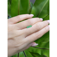 0.50 Ct.Tw. Emerald Natural Diamond Pave Earrings, 18K Yellow Gold Life Style