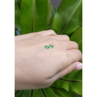 0.50 Ct.Tw. Emerald Natural Diamond Pave Earrings, 18K Yellow Gold Life Style