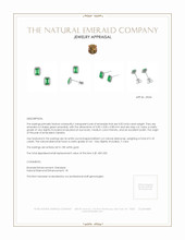 0.50 Ct.Tw.Total Carat Weight Emerald and Natural Diamond Studs Earrings, 18K White Gold Appraisal