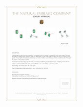 0.50 Ct.Tw. Emerald Natural Diamond Pave Earrings, 18K White Gold Appraisal