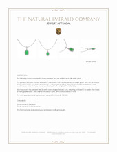 0.50 Ct. Emerald and Natural Diamond Pave Pendant, 18K White Gold Appraisal