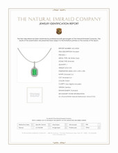 0.50 Ct. Emerald and Natural Diamond Pave Pendant, 18K White Gold Scan Report