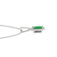 0.50 Ct. Emerald Natural Diamond Pave Pendant, 18K White Gold Image