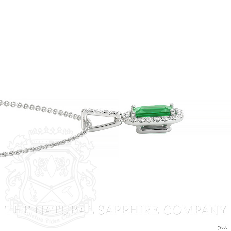 0.50 Ct. Emerald Natural Diamond Pave Pendant, 18K White Gold