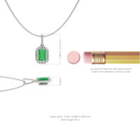 0.50 Ct. Emerald Natural Diamond Pave Pendant, 18K White Gold Image