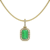 0.50 Ct. Emerald Natural Diamond Pave Pendant, 18K Yellow Gold Video
