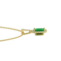 0.50 Ct. Emerald Natural Diamond Pave Pendant, 18K Yellow Gold Image