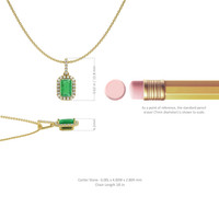 0.50 Ct. Emerald Natural Diamond Pave Pendant, 18K Yellow Gold Image