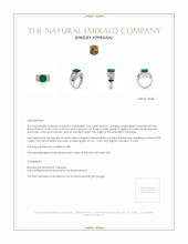 3.42 Ct. Emerald Natural Diamond Bezel Ring, Platinum 950 Appraisal