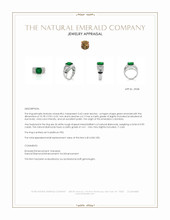 3.42 Ct. Emerald and Natural Diamond Bezel Ring, Platinum 950 Appraisal