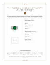 3.42 Ct. Emerald and Natural Diamond Bezel Ring, Platinum 950 Scan Report