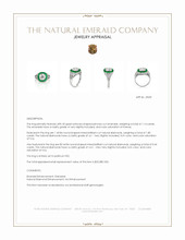 1.14 Ct. Emerald and Natural Diamond Bezel Ring, Platinum 950 Appraisal