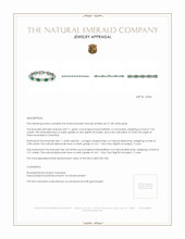 7.62 Ct.Tw. Emerald Natural Diamond Accent Stones Bracelet, 18K White Gold Appraisal