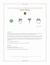 0.50 Ct. Emerald and Natural Diamond Halo Ring, Platinum 950 Appraisal